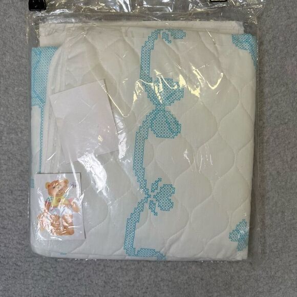 Vintage Janlynn Baby Easter Sleepy Bubby Quilt Cross Stitch 34x43" Finished - Picture 8 of 9